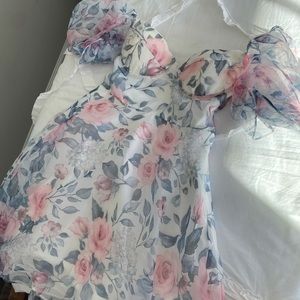 Airy Puff Sleeve Mini Dress